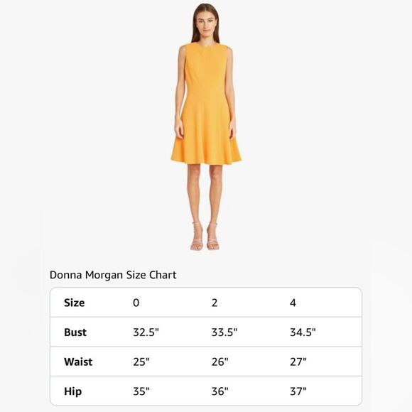 Donna Morgan Hartley Fit Flare Short Dress Orange Crepe Sleeveless Size 2 NWT - Picture 14 of 16